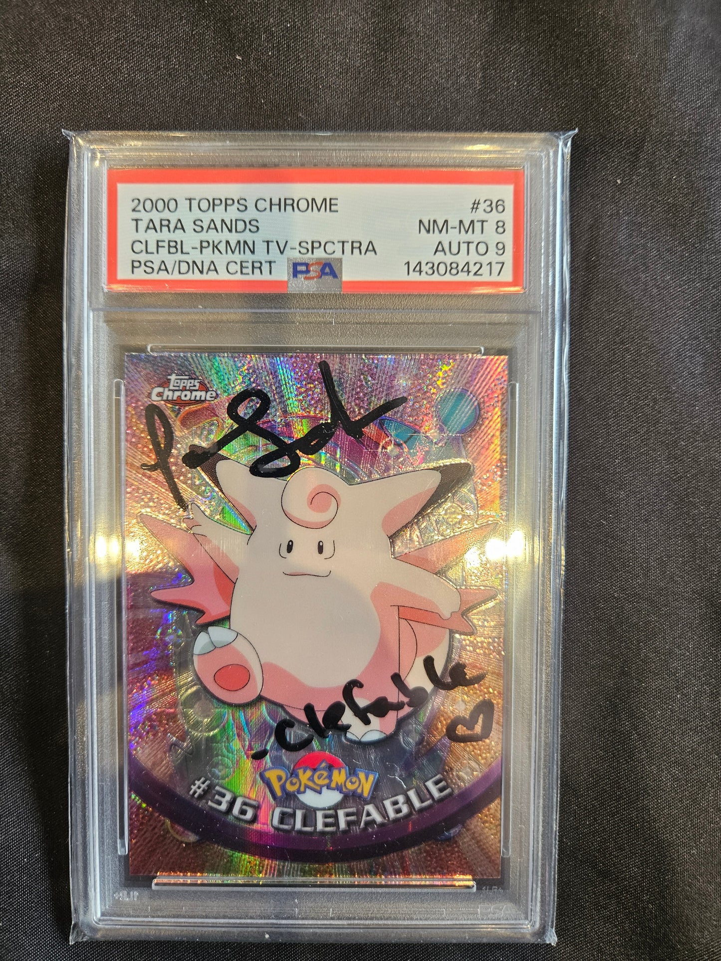 TOPPS CHROME SPECTRA PSA 8 SIGNED AUTO CLEFABLE