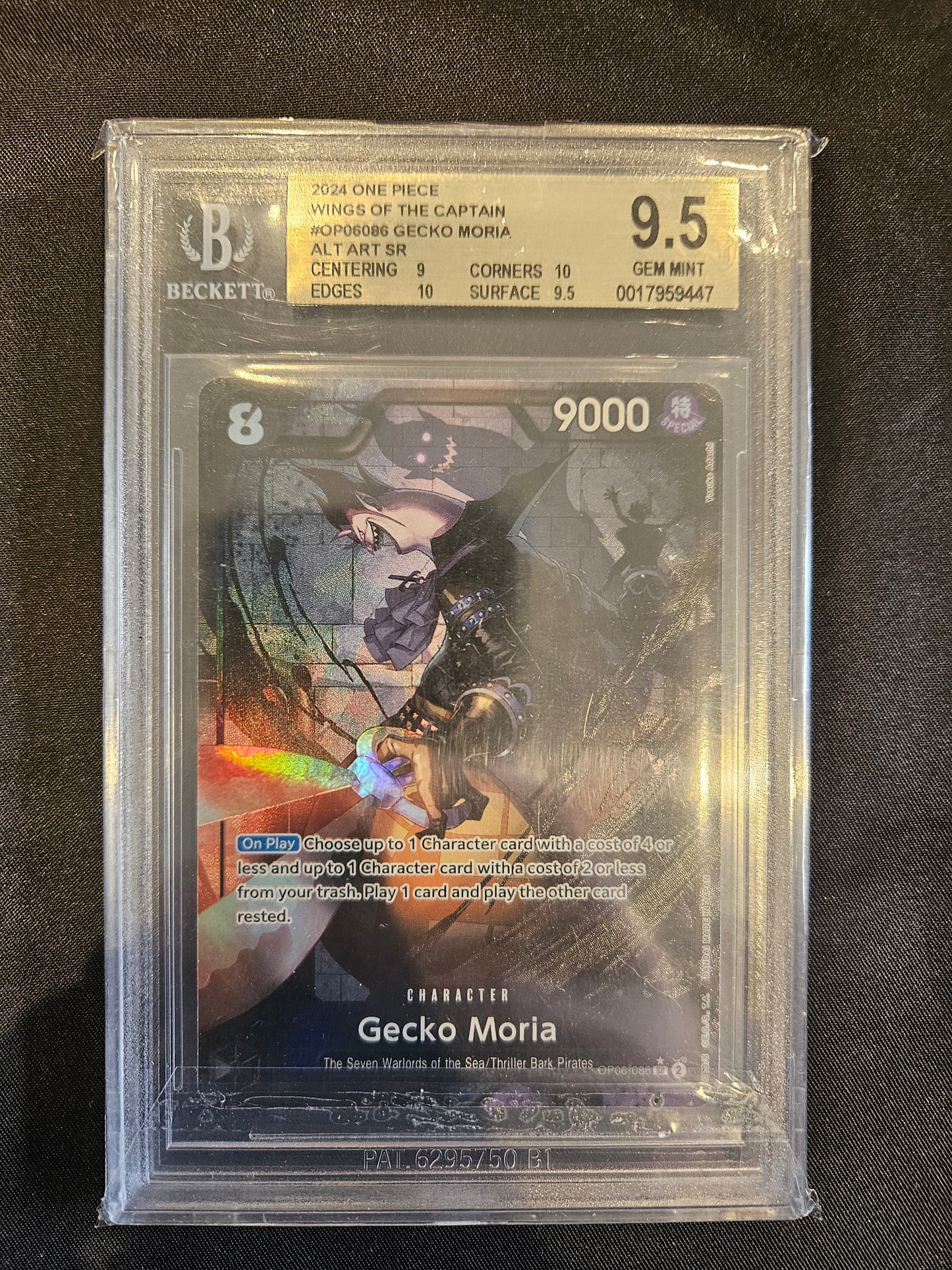 OP06-086 ONE PIECE WINGS OF THE CAPTAIN BECKETT GRADE 9.5