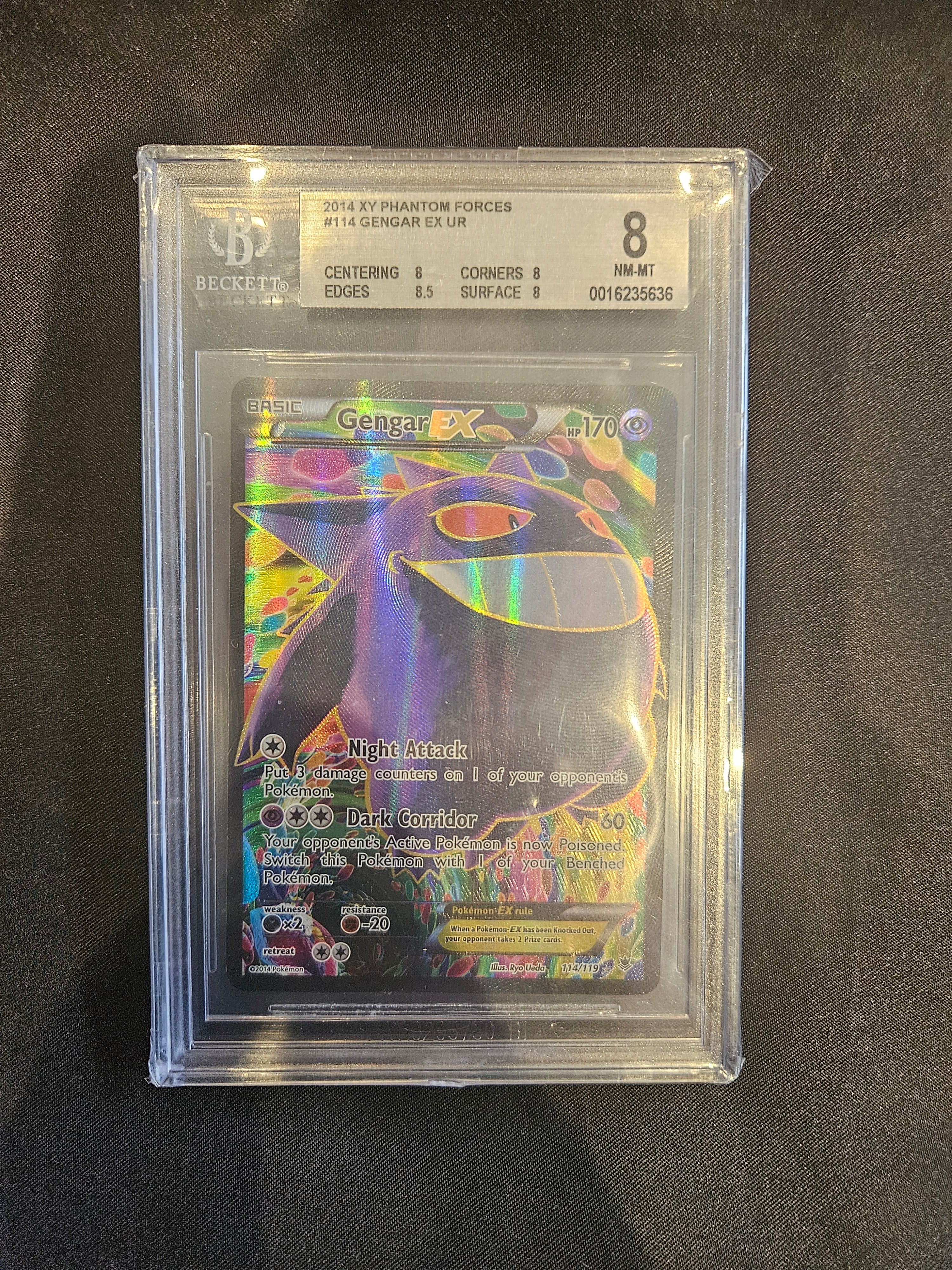 114/119 GENGAR EX - XY BGS BECKETT 8  Radiant Chain Collectibles