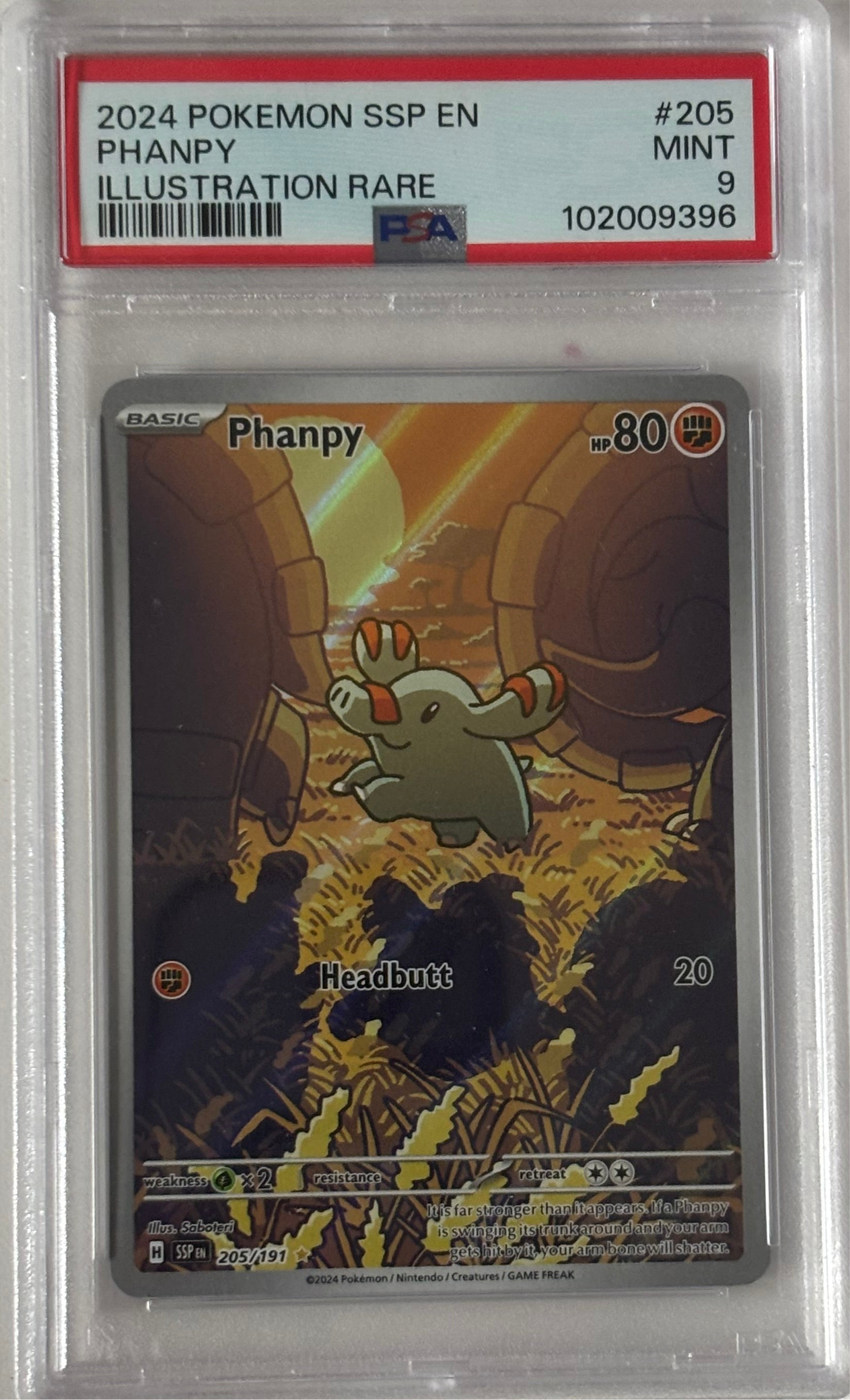 Phanpy 205/191 Surging Sparks PSA 9