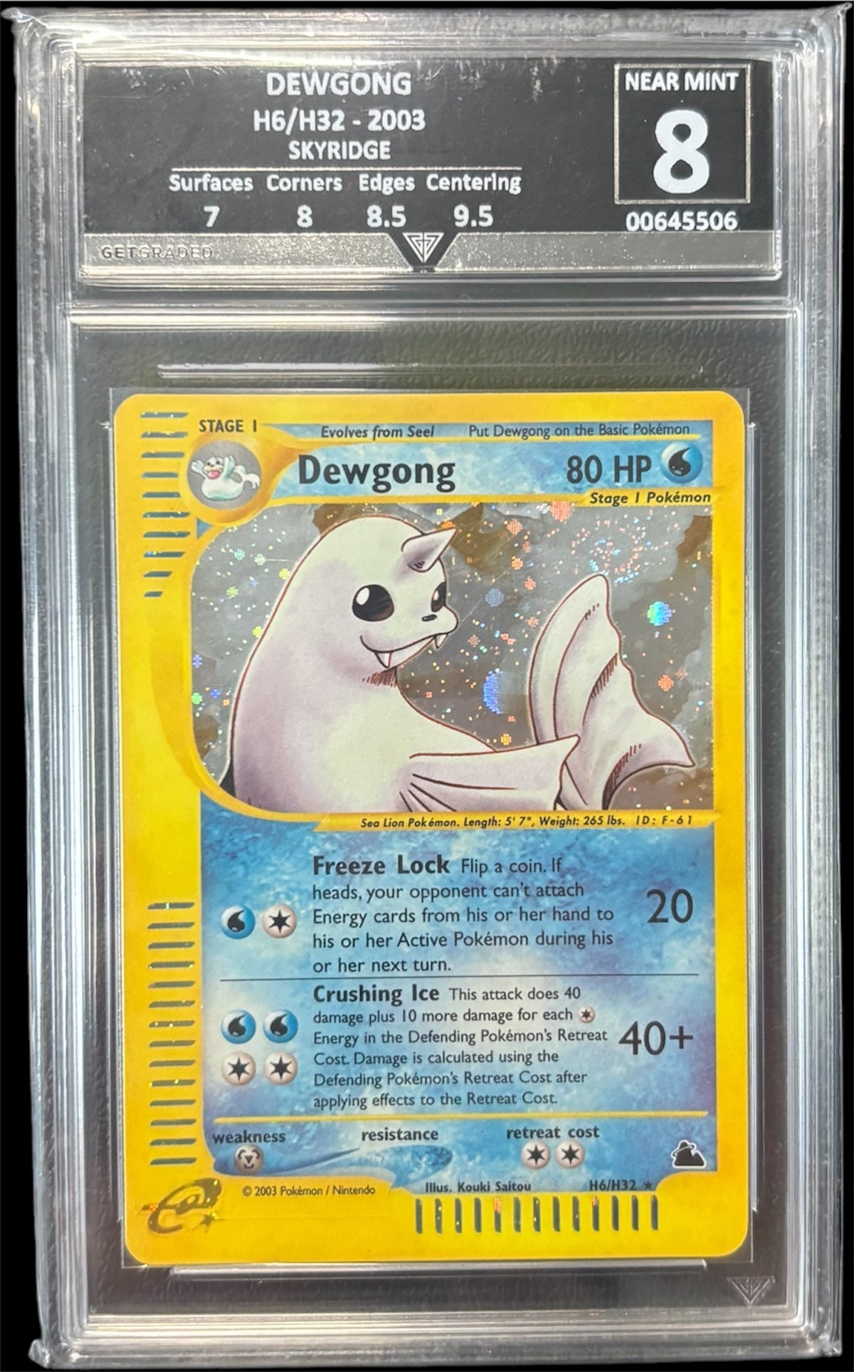 Pokémon DEWGONG H6/H32 - 2003 SKYRIDGE Get Graded 8 Near Mint