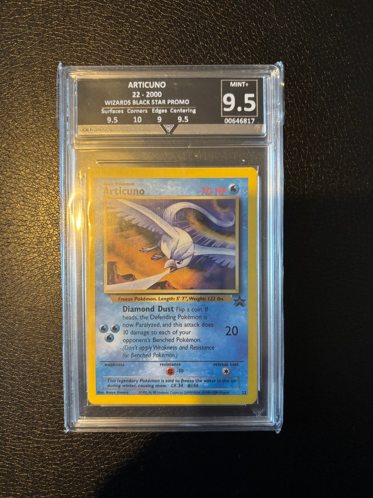 Pokémon ARTICUNO 22 - 2000 WIZARDS BLACK STAR PROMO Get Graded 9.5 Mint +