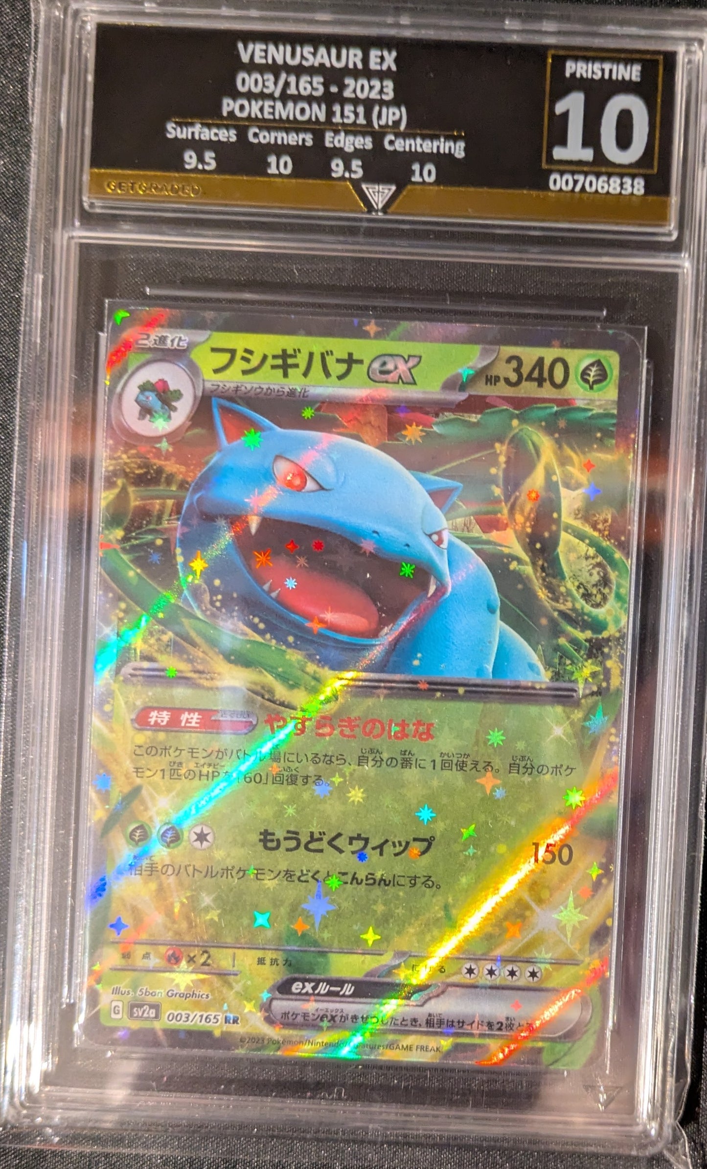 VENUSAUR EX 003/165 - 2023 POKEMON 151 (JP) GET GRADED 10 PRISTINE