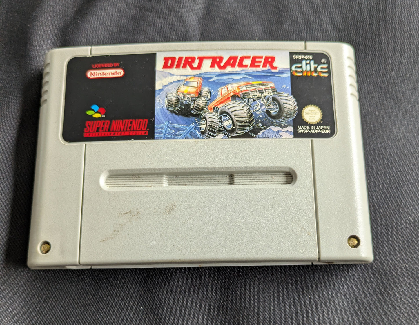 SUPER NINTENDO ENTERTAINMENT SYSTEM GAME DIRT RACER UNBOXED