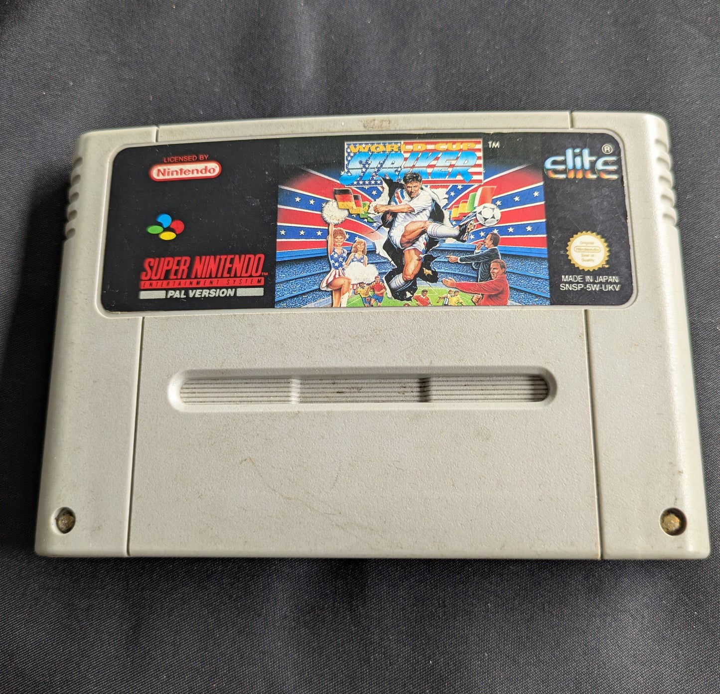 SUPER NINTENDO ENTERTAINMENT SYSTEM GAME WORLD CUP STRIKER UNBOXED