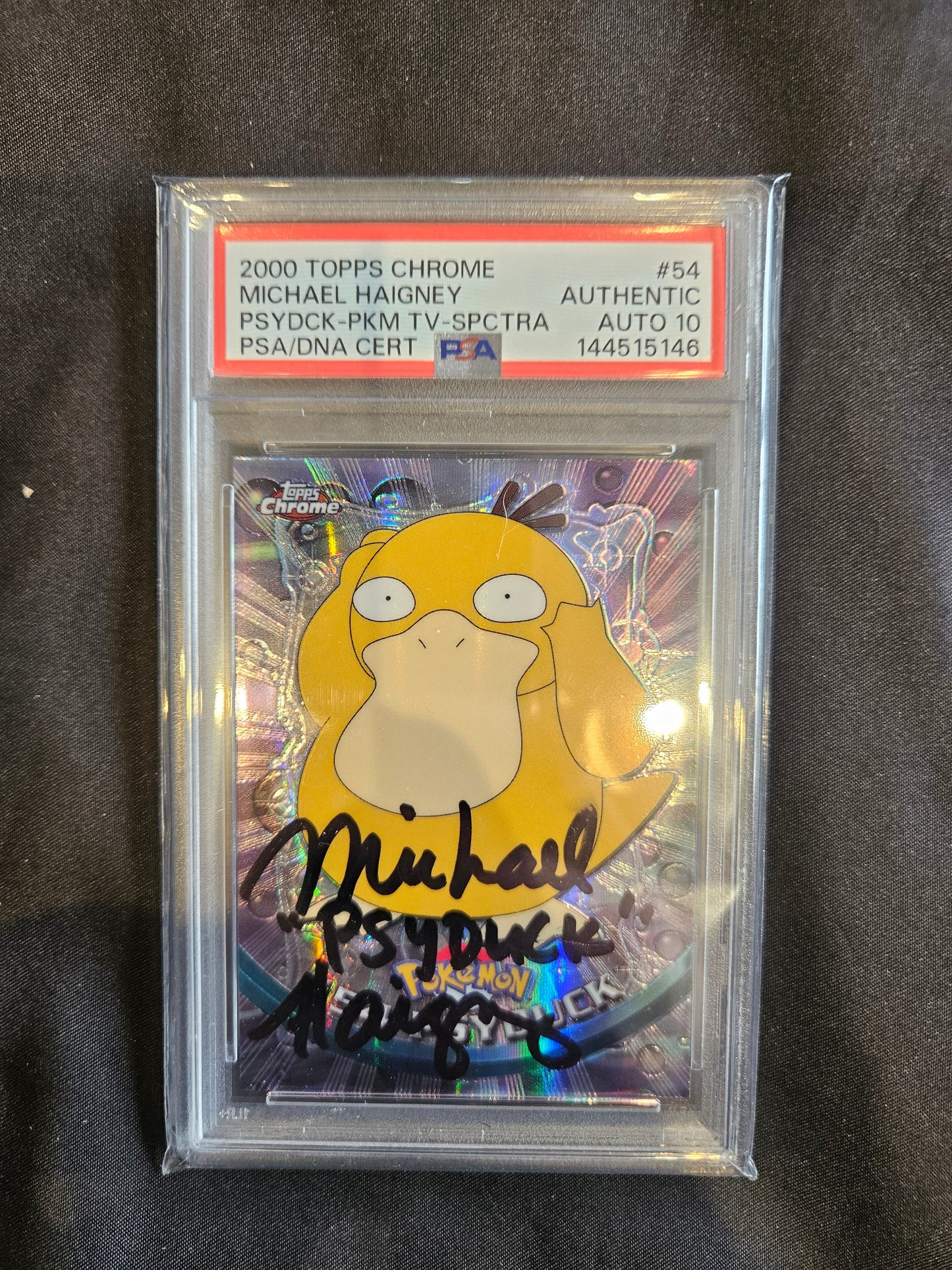 TOPPS CHROME SPECTRA PSYDUCK PSA AUTOGRAPHED