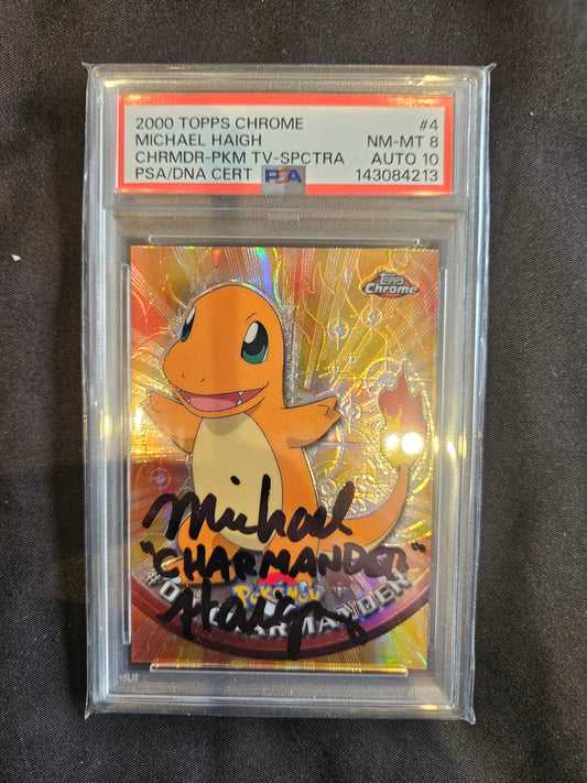 TOPPS CHROME CHARMANDER SPECTRA PSA 8 SIGNED AUTO