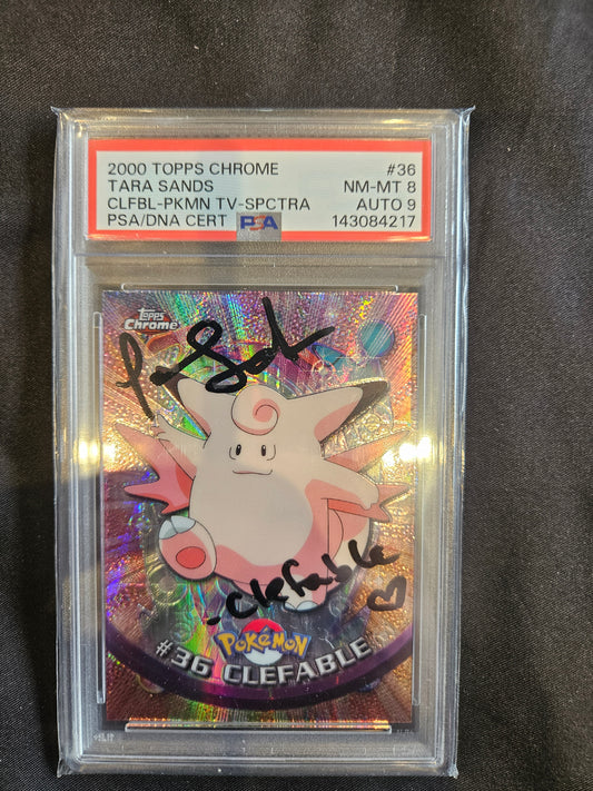 TOPPS CHROME SPECTRA PSA 8 SIGNED AUTO CLEFABLE