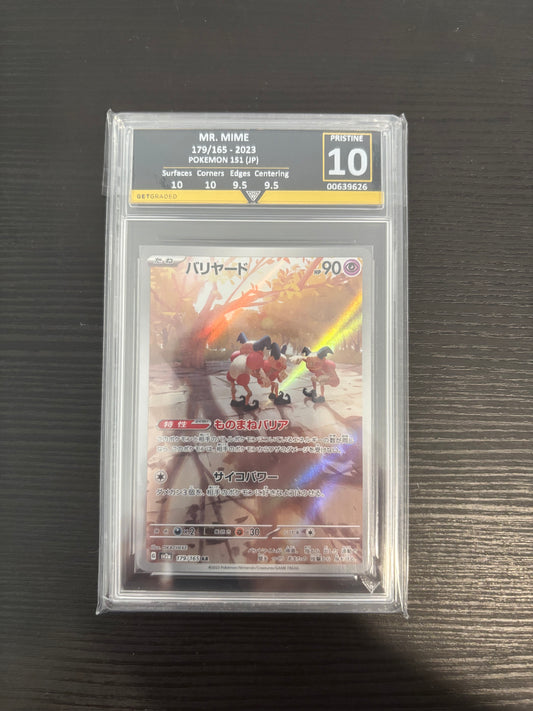 Pokémon Mr Mime 179/165 AR Pokemon 151 Japanese Get Graded 10 Pristine