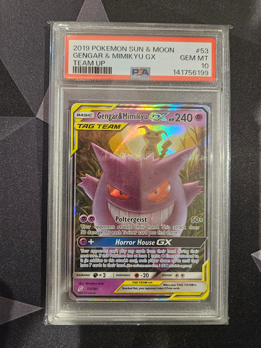 GENGAR & MIMIKYU GX TAG TEAM PSA 10 53/181