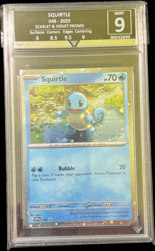 SQUIRTLE 048 - 2023 SCARLET & VIOLET PROMO Get Graded 9 Mint