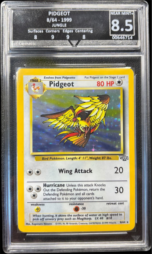 Pokémon PIDGEOT 8/64 - 1999 JUNGLE Get Graded 8.5 Near Mint +