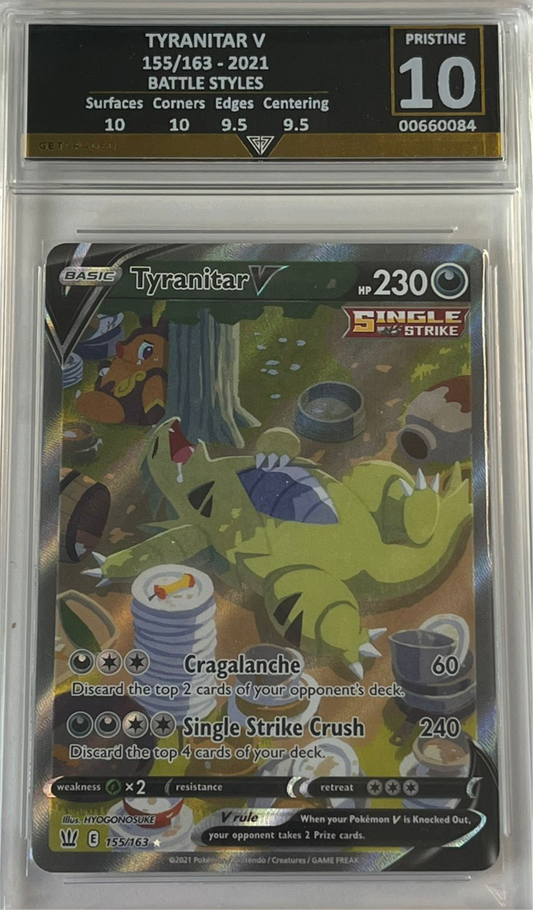 TYRANITAR V 155/163 - 2021 BATTLE STYLES Get Graded 10 Pristine