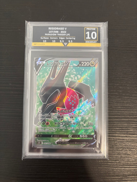 POKÉMON REGIDRAGO V 107/98 - 2022 PARADIGM TRIGGER (JP) Get Graded 10 Pristine