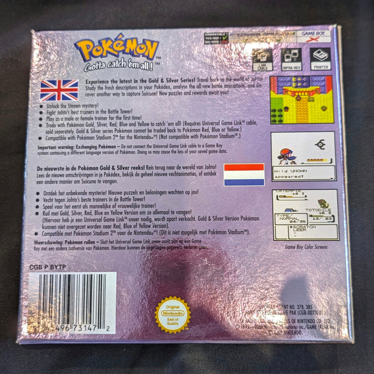 POKEMON GAMEBOY COLOUR GAME CRYSTAL VERSION STILL BOXED