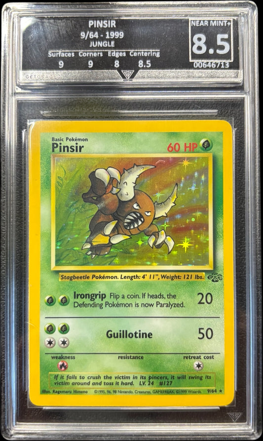 Pokémon PINSIR 9/64 - 1999 JUNGLE Get Graded 8.5 Near Mint +