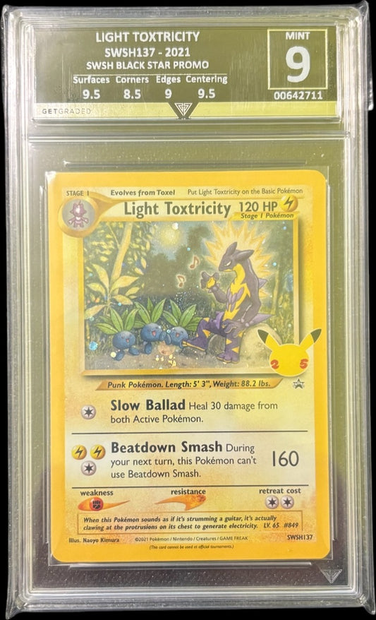 LIGHT TOXTRICITY SWSH137 - 2021 SWSH BLACK STAR PROMO Get Graded 9 Mint