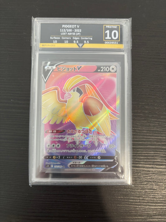 POKÉMON PIDGEOT V 112/100 - 2022 LOST ABYSS (JP) Get Graded 10 Pristine