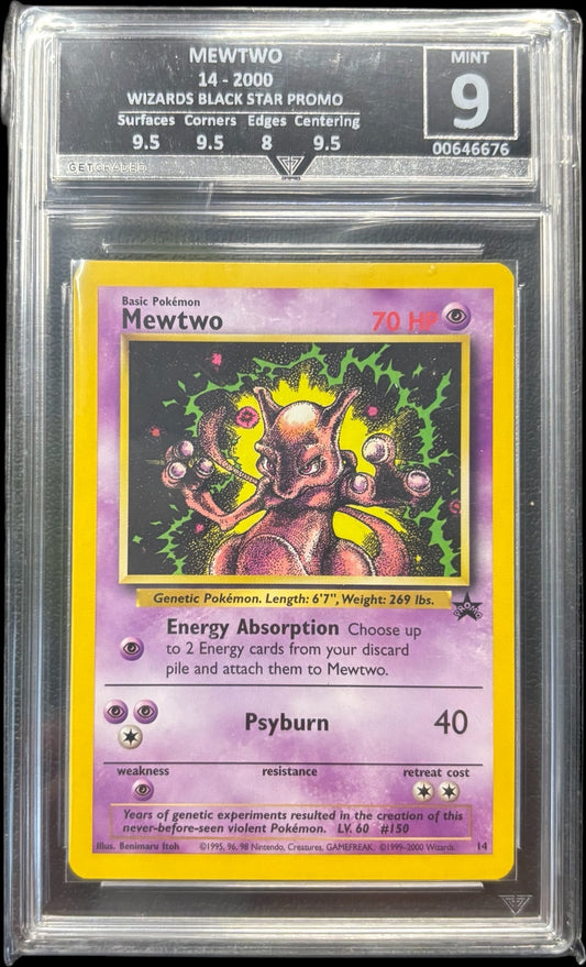 Pokémon MEWTWO 14 - 2000 WIZARDS BLACK STAR PROMO Get Graded 9 Mint