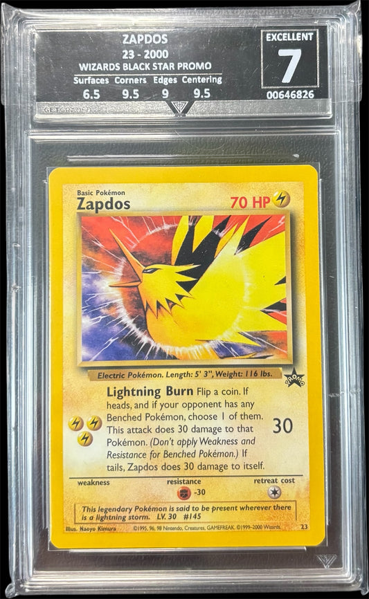 Pokémon ZAPDOS 23 - 2000 WIZARDS BLACK STAR PROMO Get Graded 7 Excellent