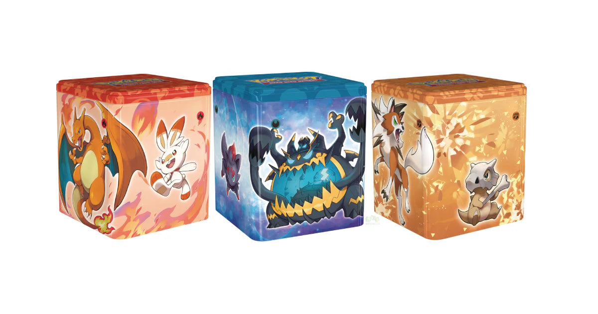 Pokémon Sword and Shield Stacking Tin 2022 Q4 Fire, Fighting & Darkness