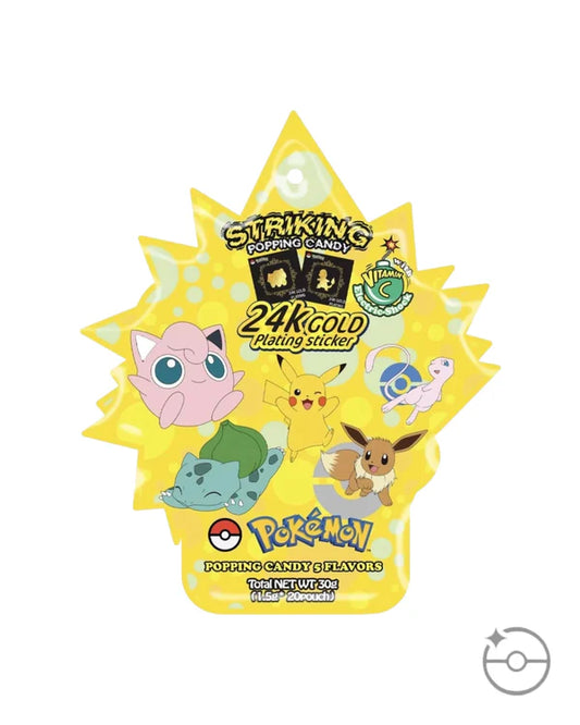 Pokemon Striking Popping Candy 24K Gold Sticker 1 Pack