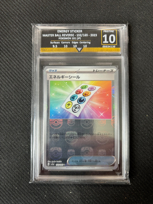 Energy Sticker Master Ball 152/165 151 Japanese Get Graded 10 Pristine