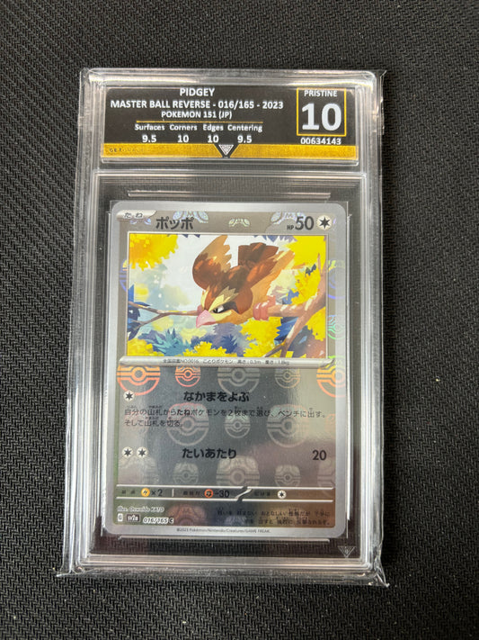 Pidgey Master Ball Reverse Holo 16/165 Japanese 151 Get Graded 10 Pristine