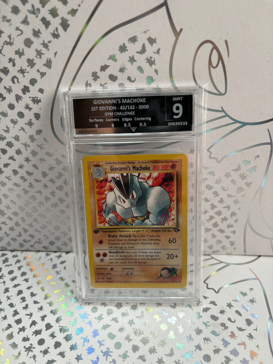 Giovanni's Machoke 1st Edition 42/132 2000 Gym Challenge Get Graded 9 Mint