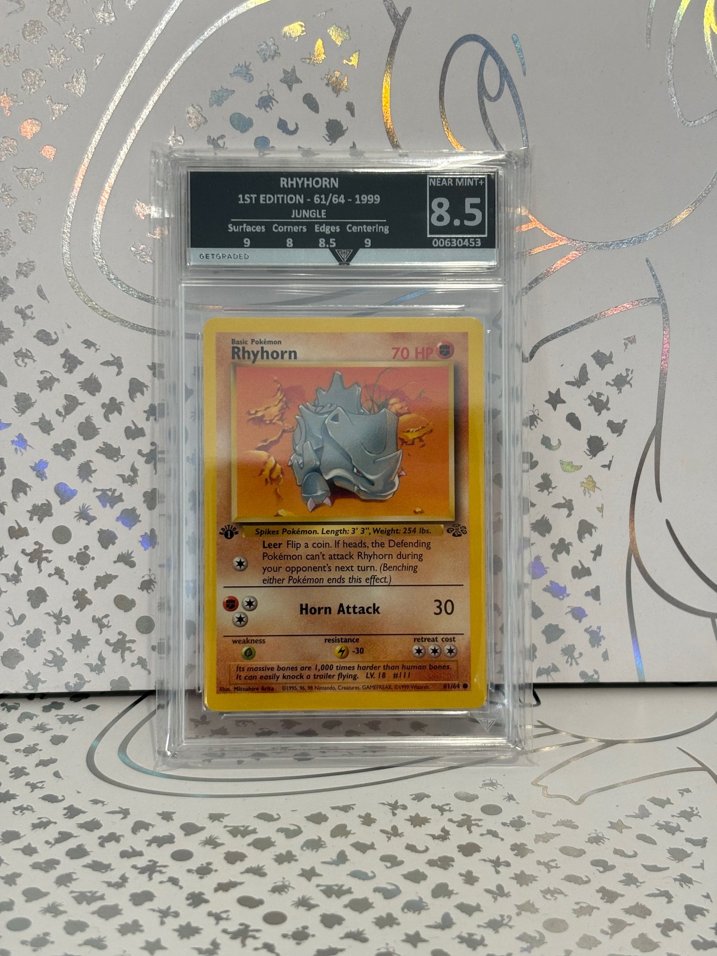 RHYHORN 1ST EDITION 61/64 JUNGLE Get Graded 8.5 Near Mint +