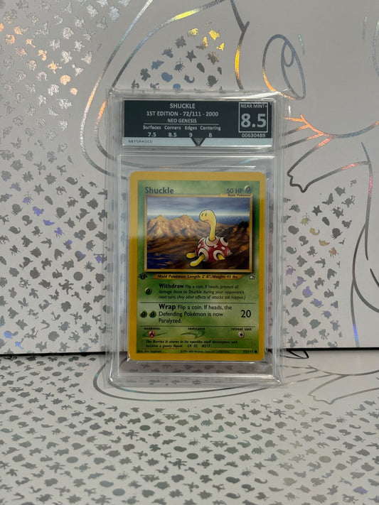 SHUCKLE 1ST EDITION - 72/111 NEO GENESIS Get Graded 8.5 Near Mint +