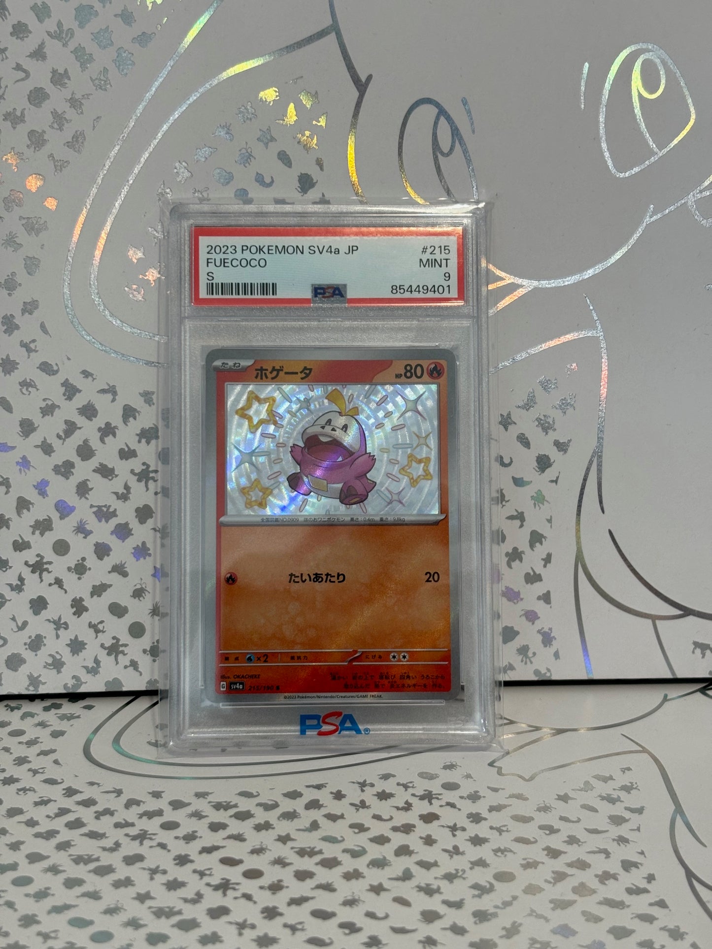 Fuecoco 215/190 Shiny Treasure PSa 9 Mint