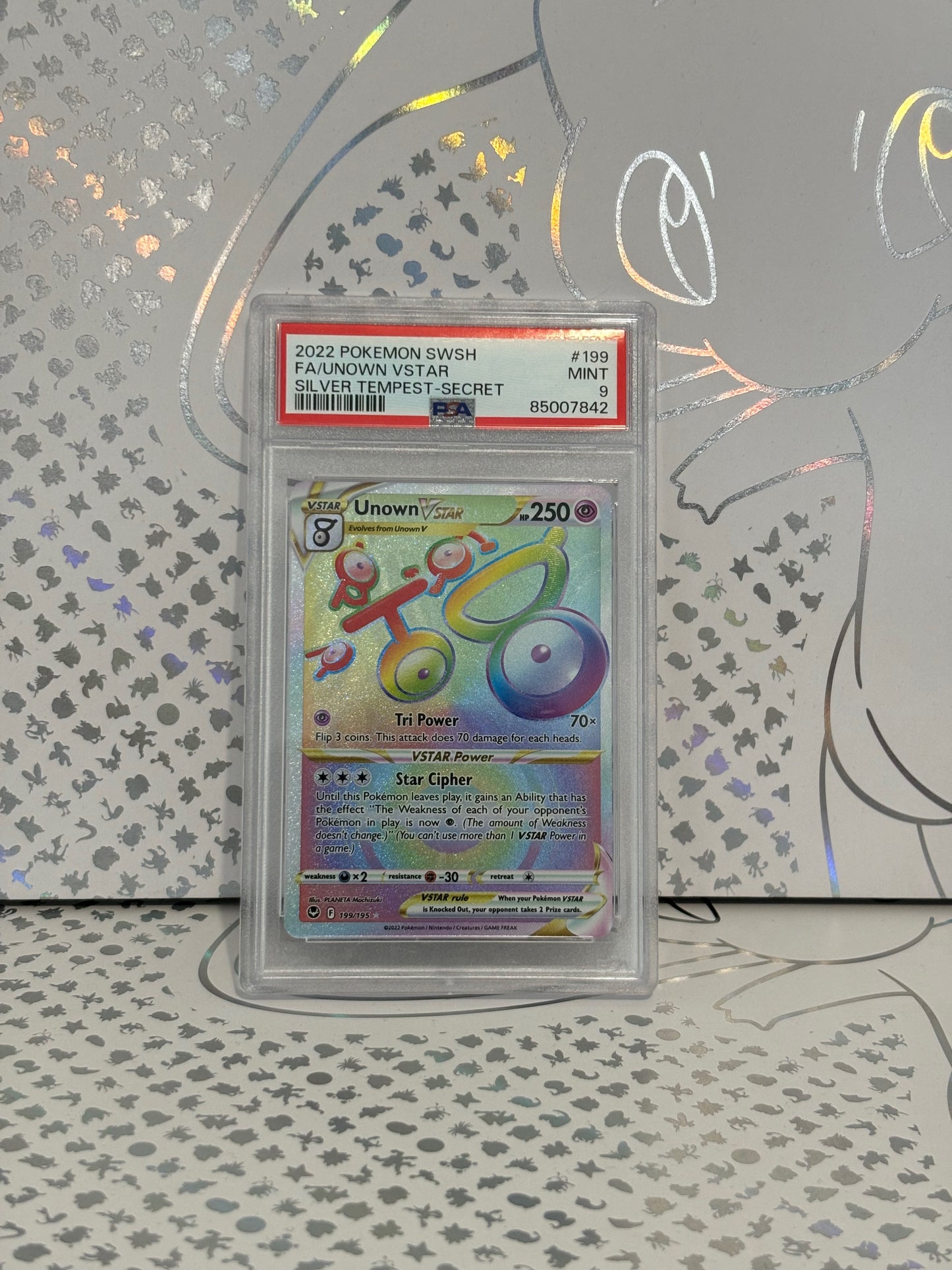 UNOWN VSTAR 199/195 Silver Tempest PSA 9 Mint