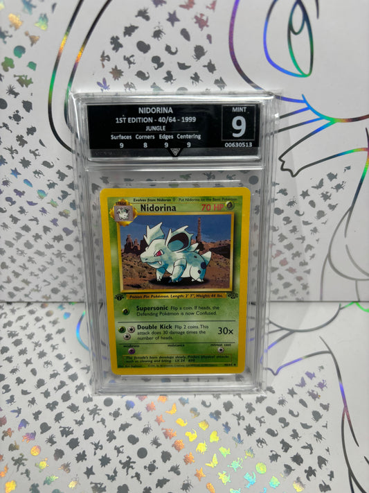 NIDORINA 1ST EDITION 40/64 JUNGLE Get Graded 9 Mint