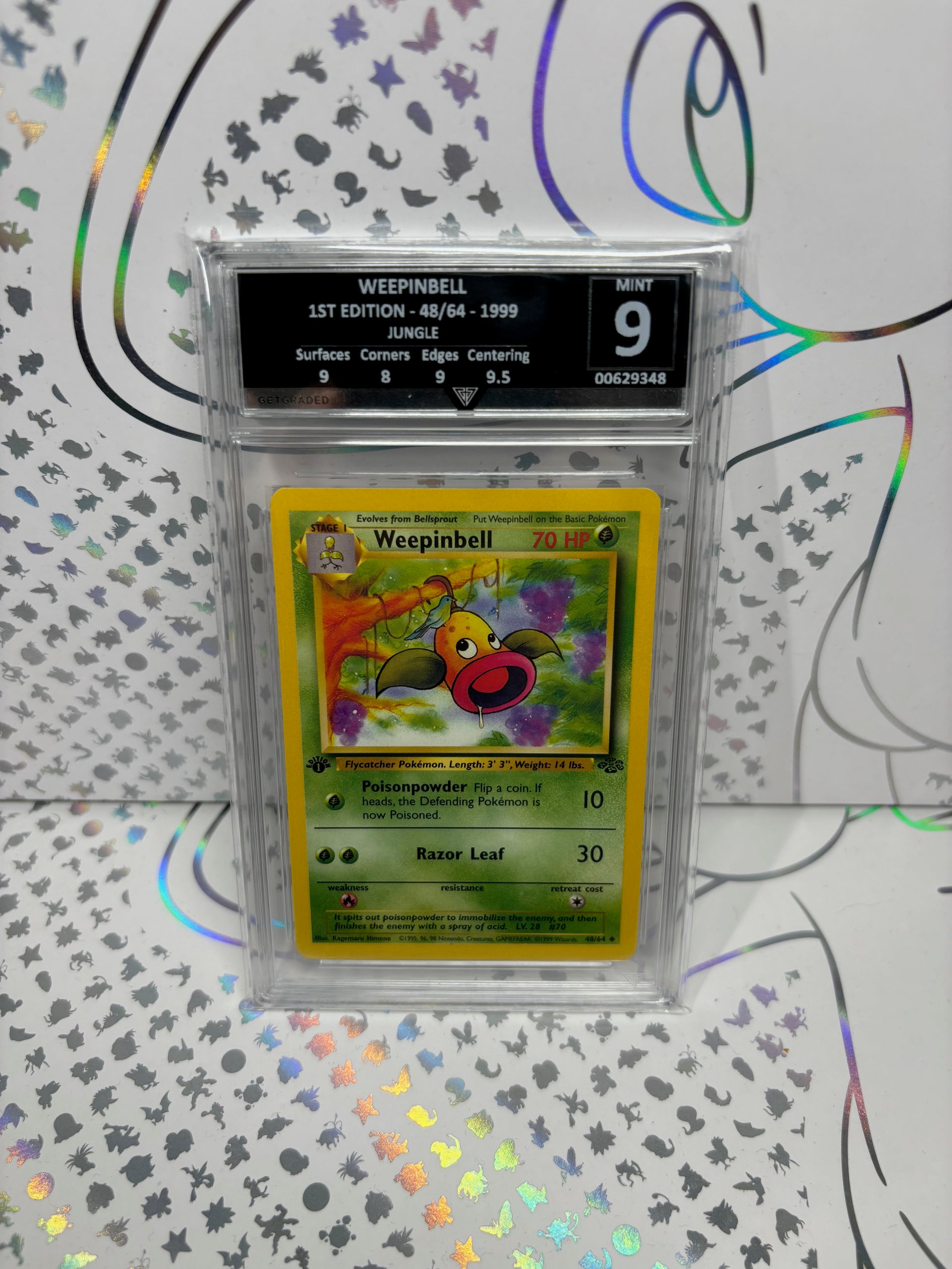 1995 weepinbell pokemon card value WEEPINBELL 1ST EDITION 48/64 1999 JUNGLE Get Graded 9 Mint – Radiant Chain  Collectibles