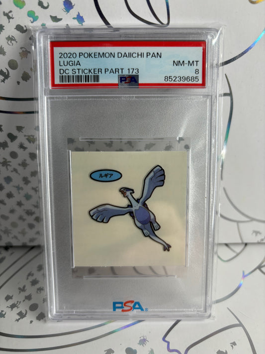 2020 POKEMON DAIICHI PAN LUGIA DC STICKER PART 173 PSA 8 Near Mint - Mint