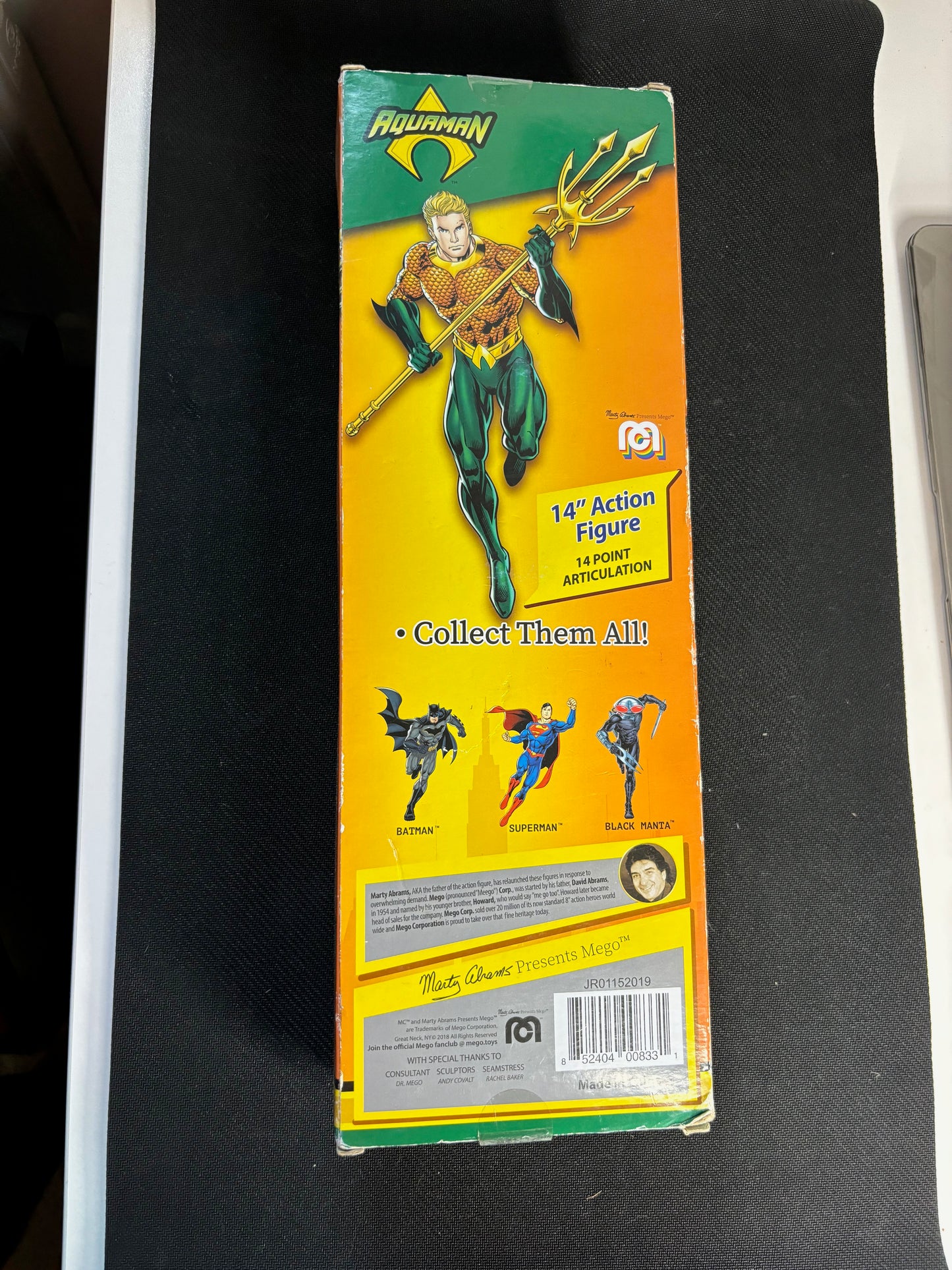 Aquaman 14 inch Action Figure Mego Collectable Action Figure In Box