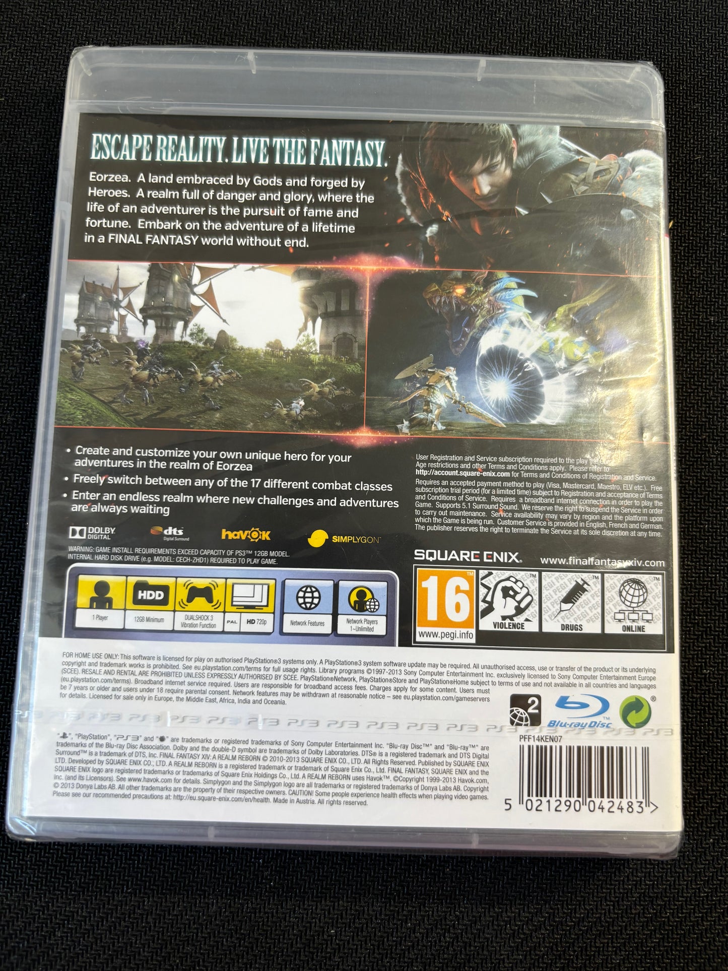 FINAL FANTASY XIV ONLINE: A REALM REBORN PS3 FACTORY SEALED