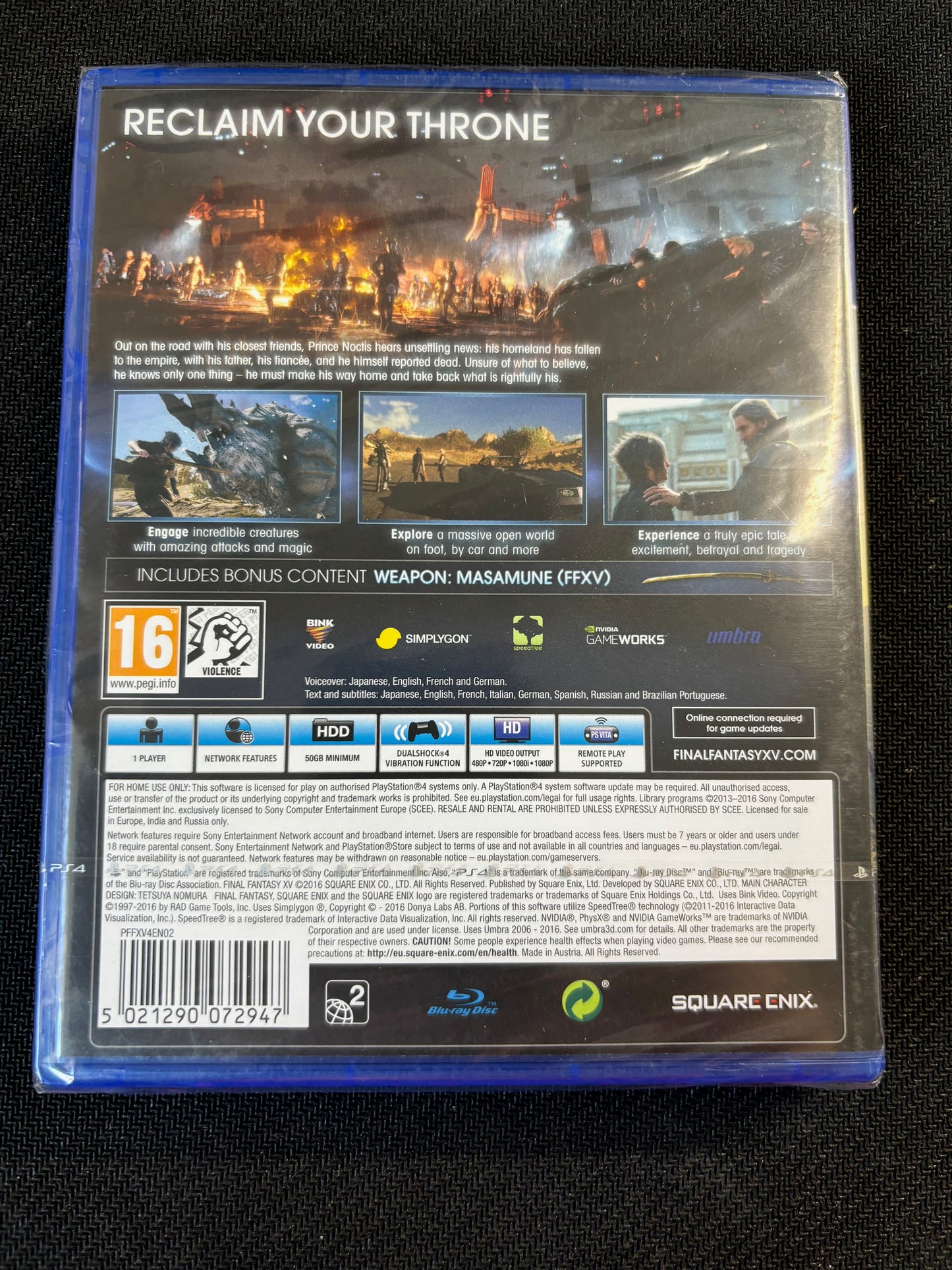 Final Fantasy XV Day One Edition PS4 Factory Sealed