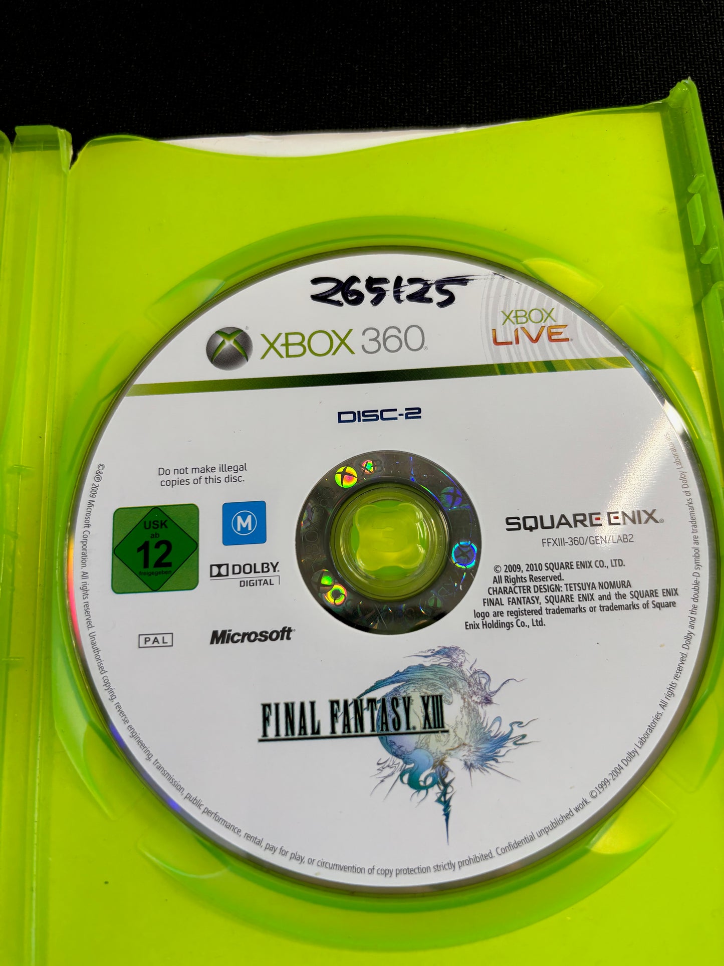 Final Fantasy XIII Xbox 360 With Manual - Damaged Case