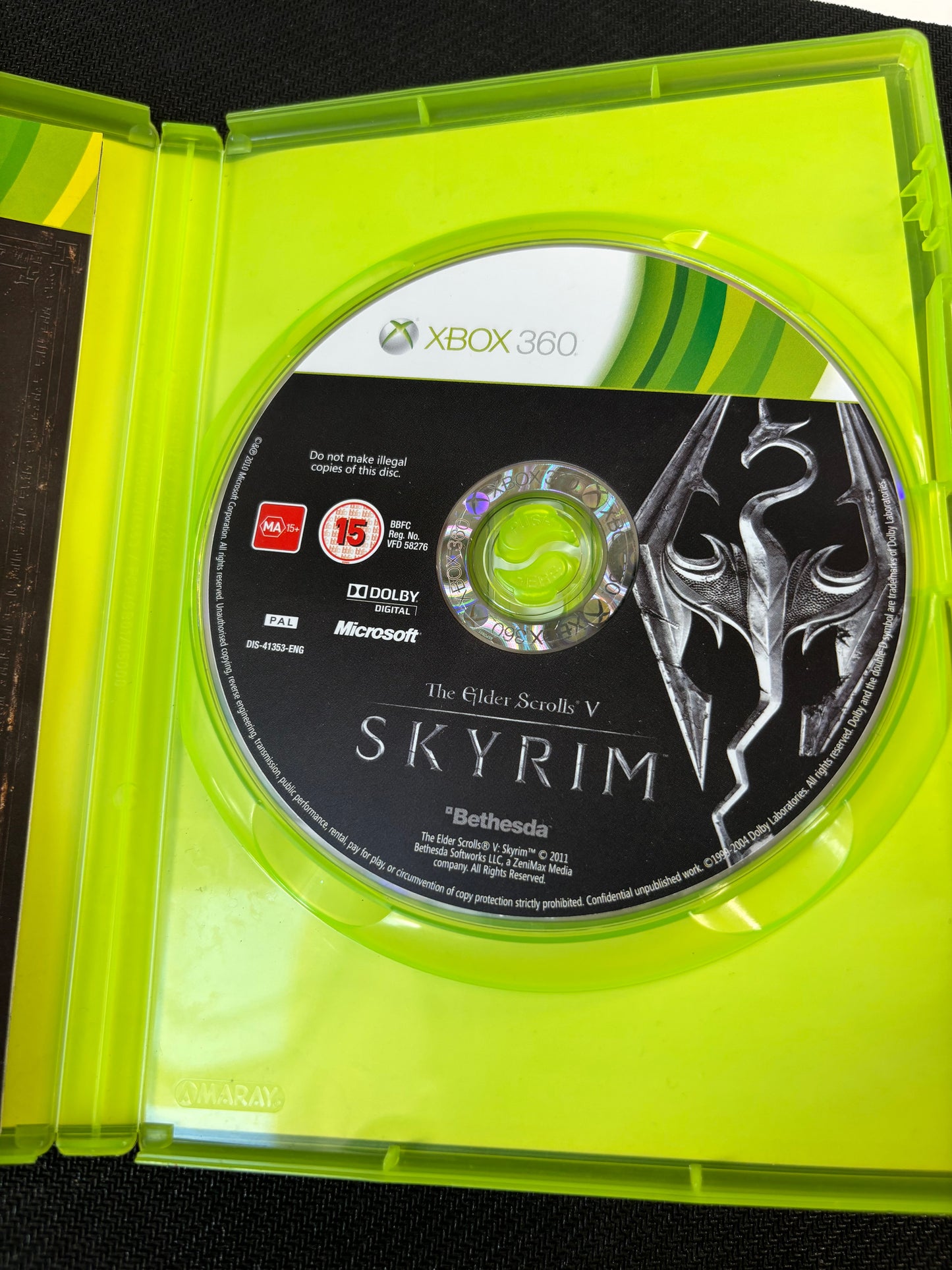 The Elder Scrolls Skyrim Xbox 360 With Manual No Map