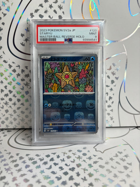 STARYU MASTER BALL 2023 POKEMON SV2a JP 151 REVERSE HOLO PSA 9