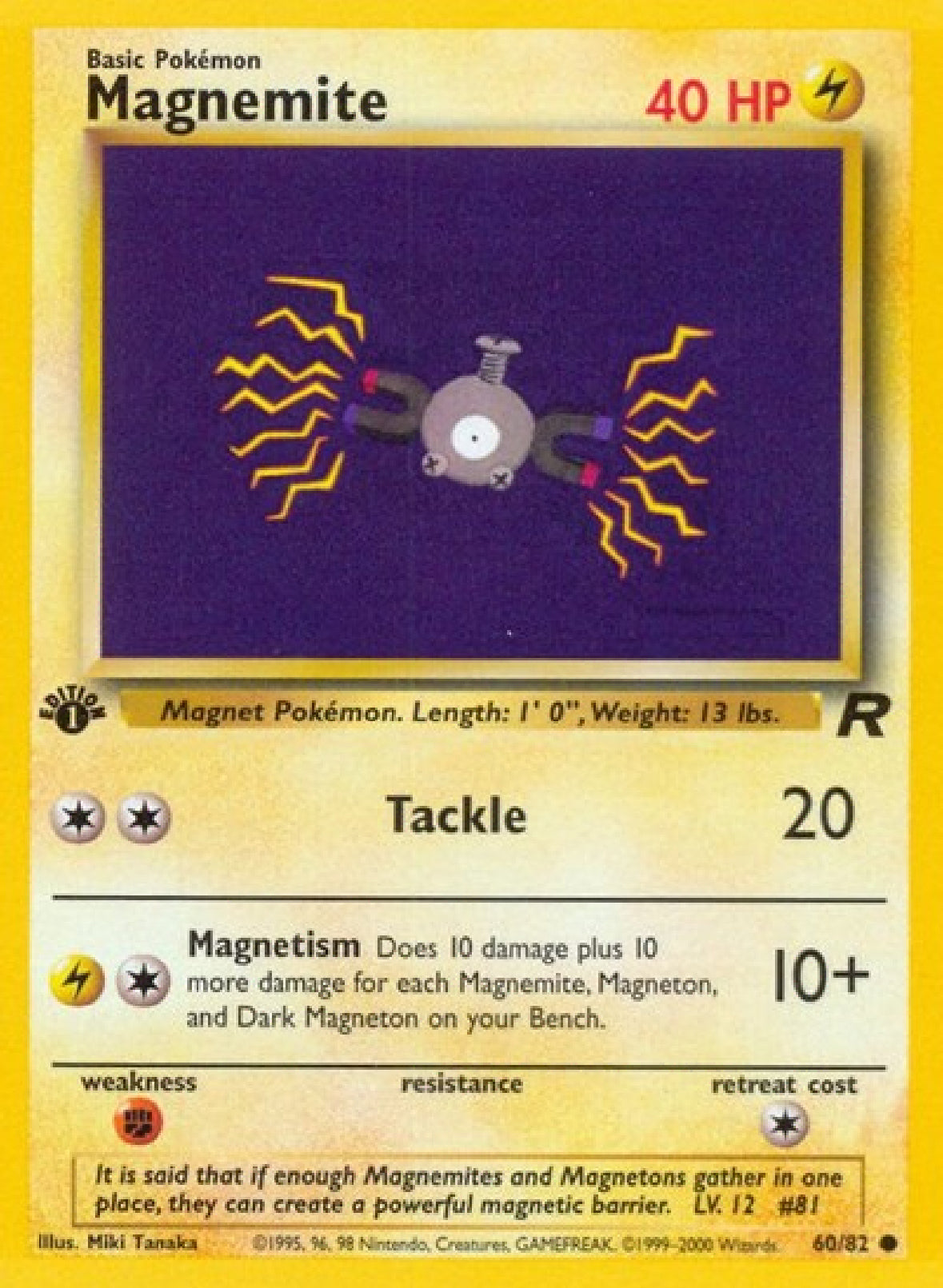 Magnemite 1st Edition 60/82 Team Rocket