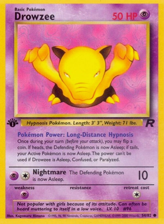 Drowzee 1st Edition 54/82 Team Rocket