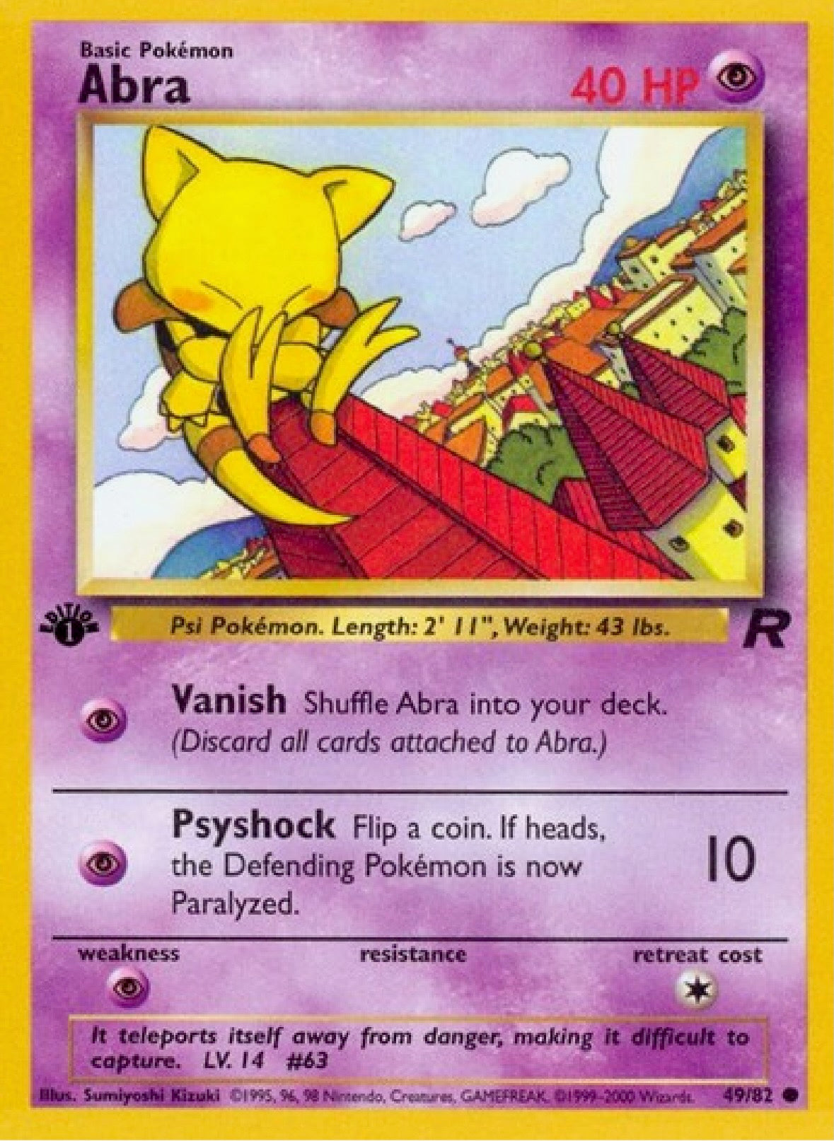 Abra 1st Edition 49/82 Team Rocket