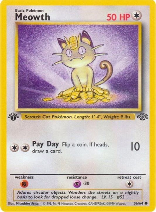 Meowth 1st Edition 56/64 Jungle