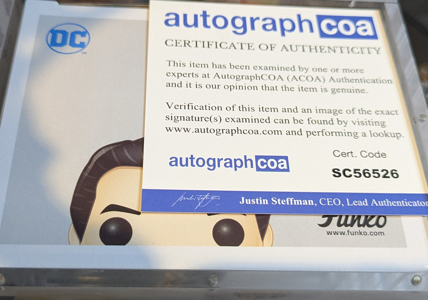 SUPERMAN FUNKO POP 207 SIGNED BY ZACK SNYDER