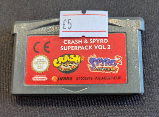 GAMEBOY ADVANCE GAME - CRASH & SPYRO SUPERPACK VOL 2