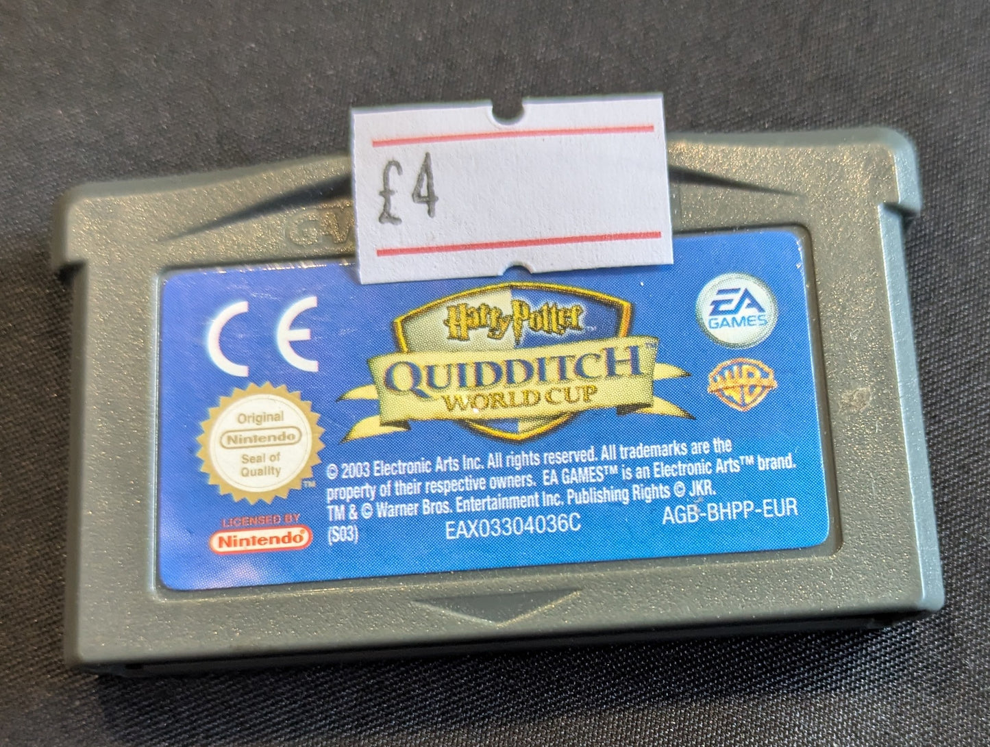 GAMEBOY ADVANCE GAME - HARRY POTTER QUIDDITCH WORLD CUP