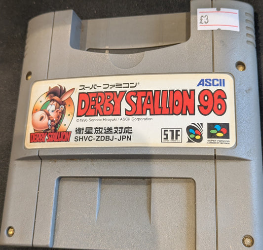 SUPER NINTENDO ENTERTAINMENT SYSTEM GAME - DERBY STALLION 96 (JAPANESE IMPORT)